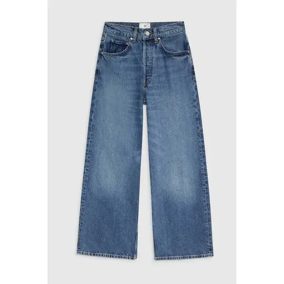 Anine Bing Womens Rick Wide Leg Jeans Deep Alto Blue Size 28 NWT MSRP: $250 - Picture 3 of 8